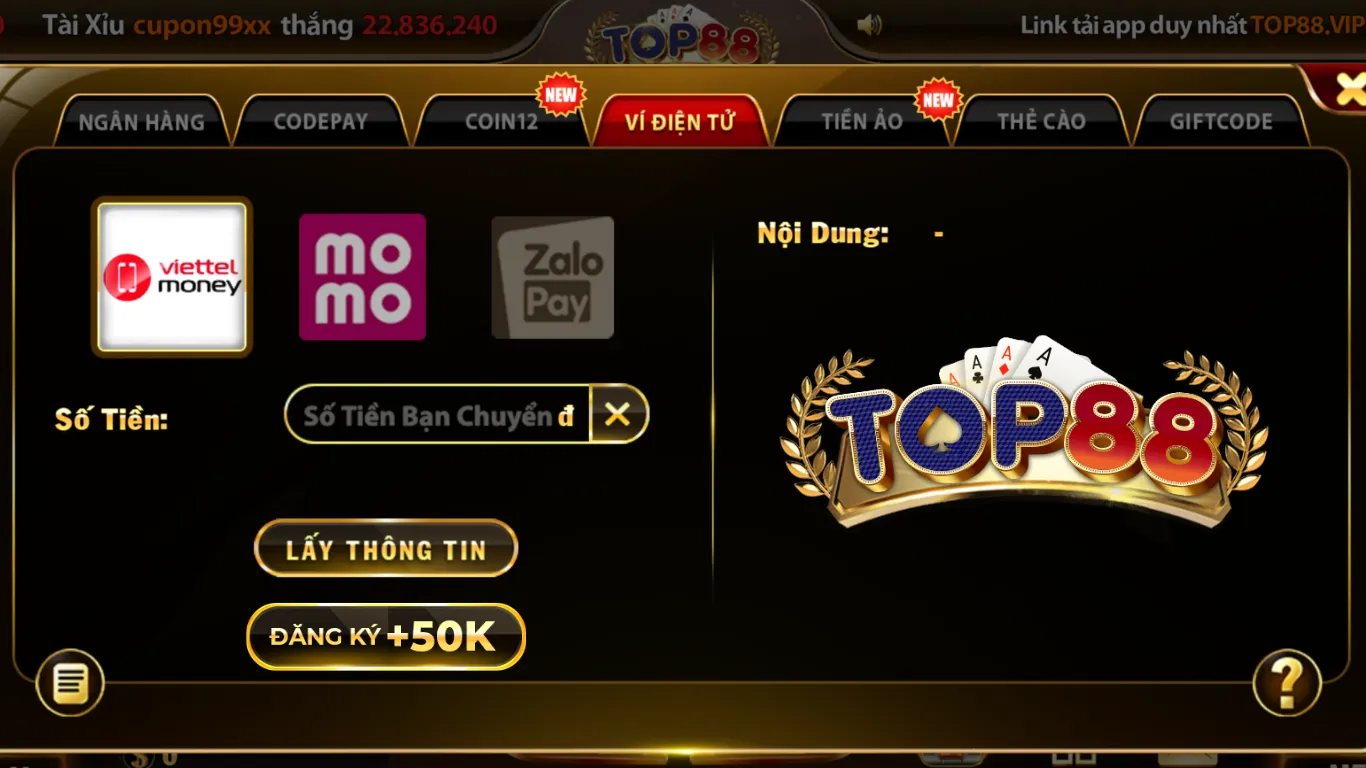 Những lưu ý của hướng dẫn nạp tiền Top88