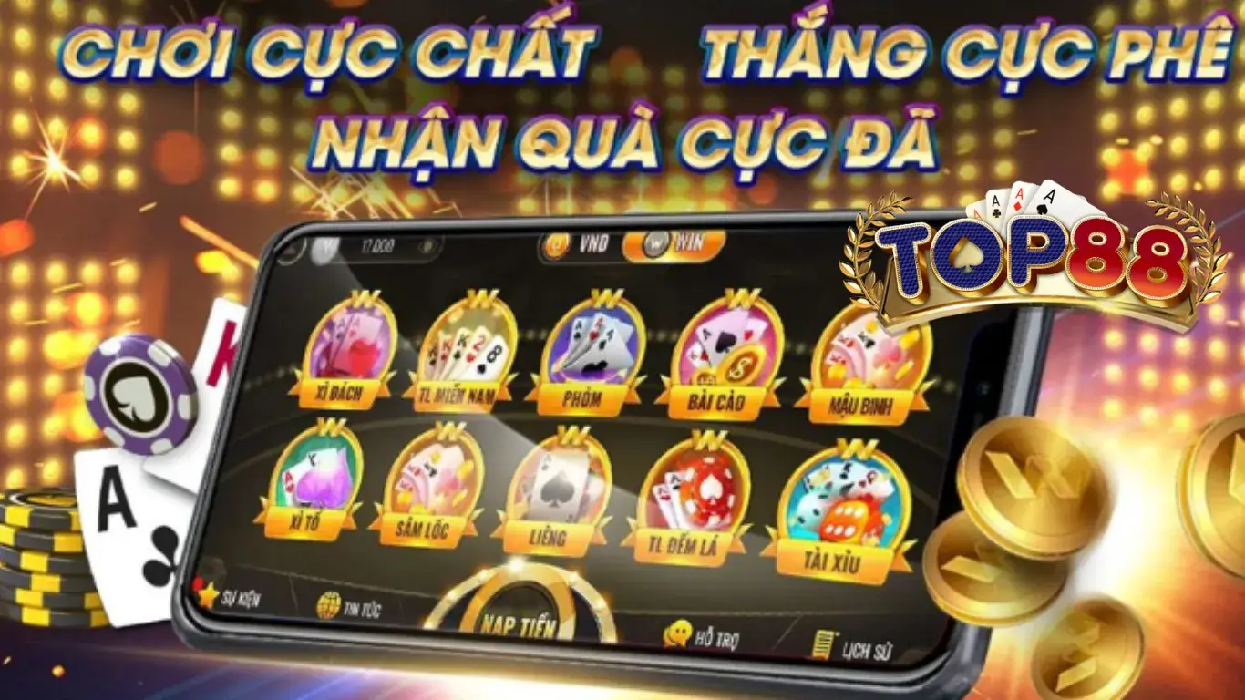 Top 10 Game bài đổi thưởng uy tín nhất Top88 cập nhật mới