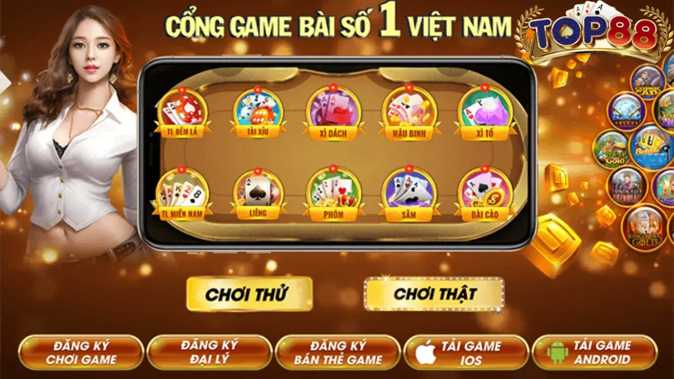 Top 10 Game bài đổi thưởng uy tín nhất Top88 